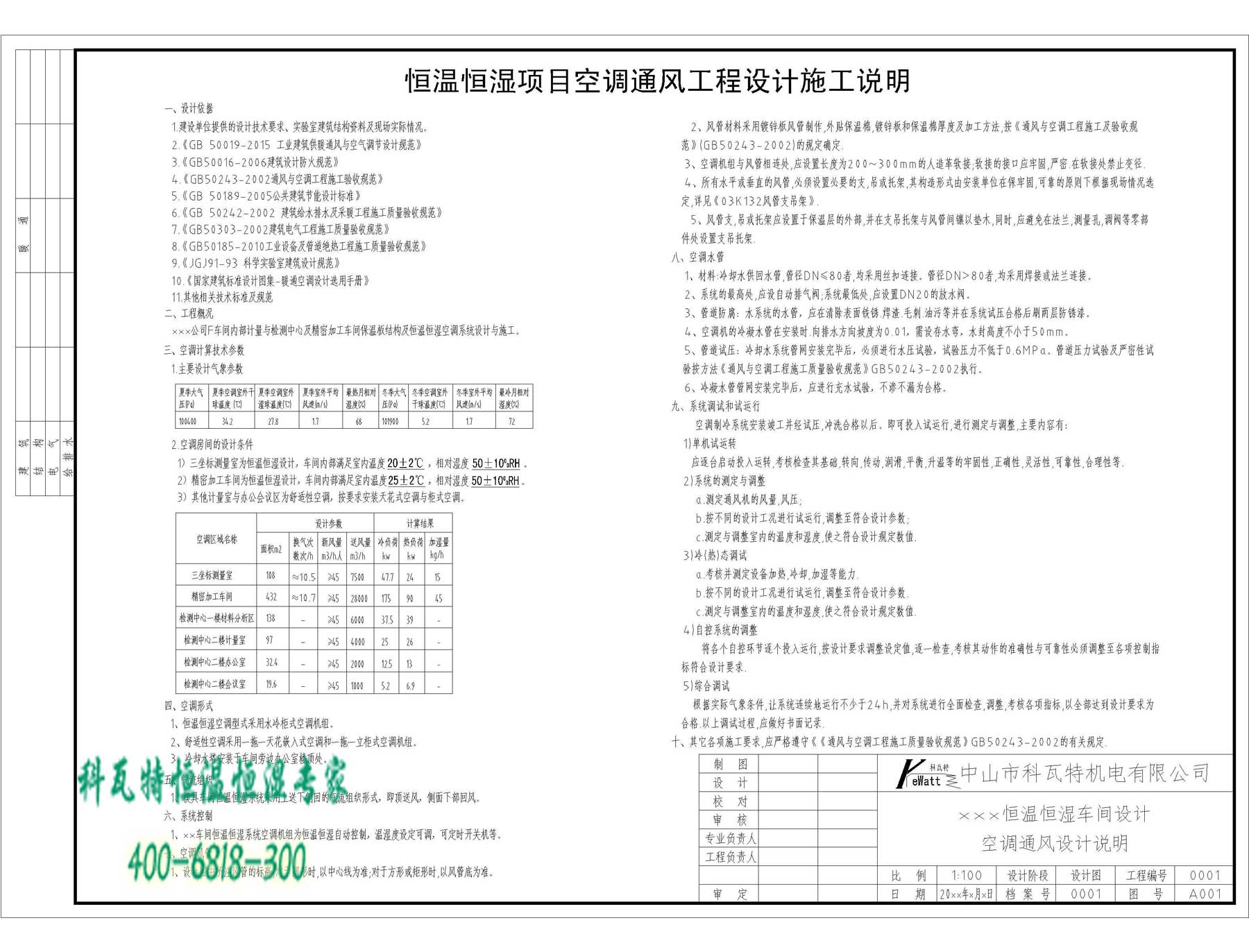 恒溫恒濕車間項(xiàng)目實(shí)施說(shuō)明書(shū)